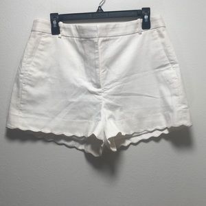 J.Crew Scallop-bottom Shorts, White
